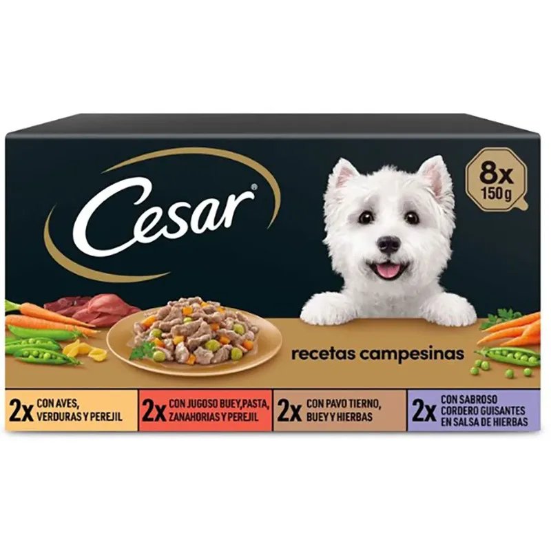 Multipack 8 Campesinas Natvoer Voor Honden 3x8x150g by Cesar – product photo