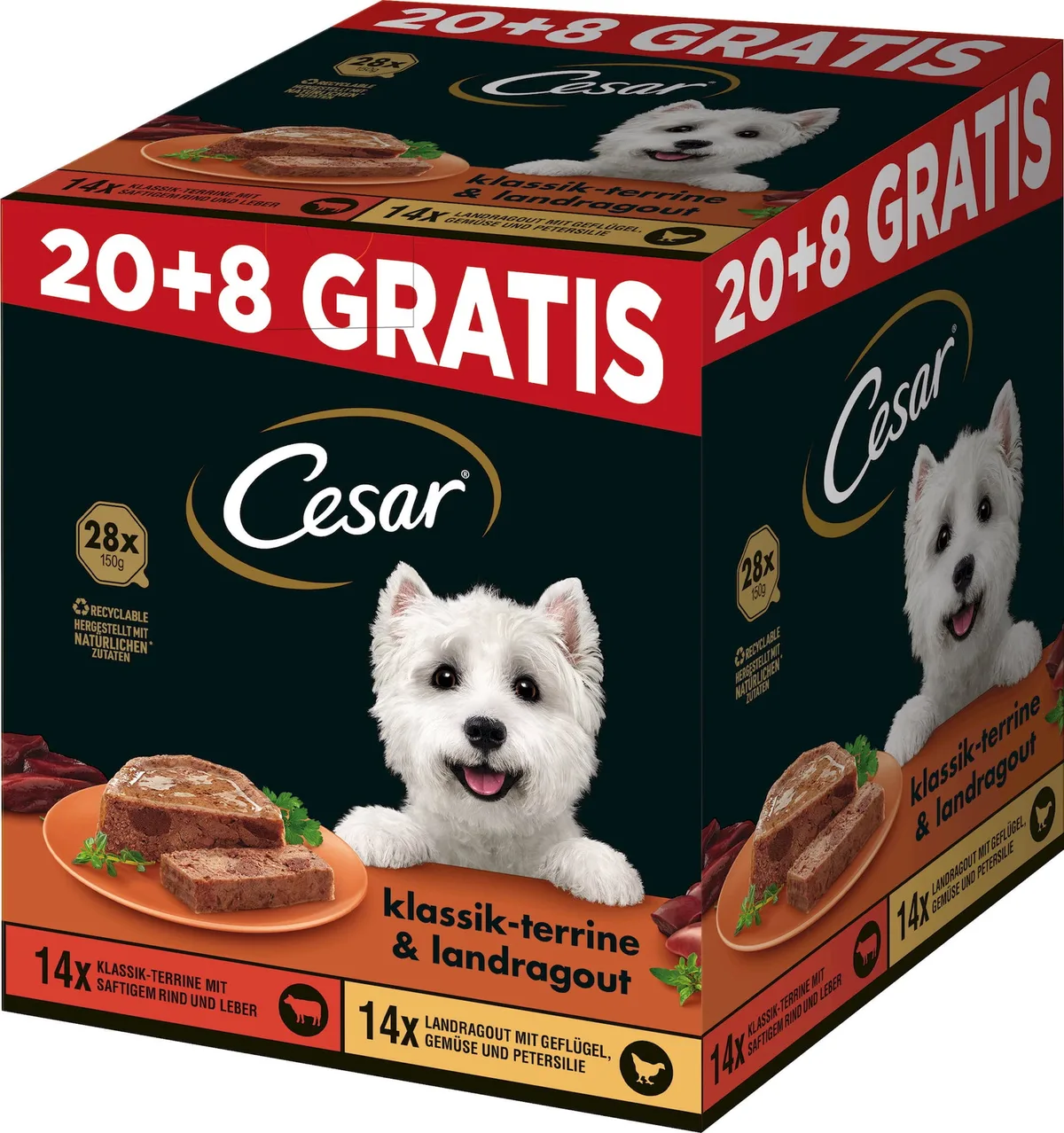 PLUSPACK 20 + 8 GRATIS (2 Sorten) - 1 Stk von Cesar – Produktfoto