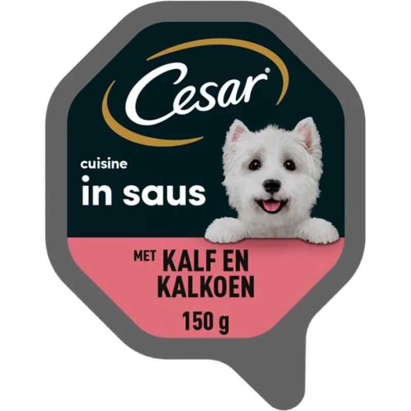 Premium Hondenvoer Kalkoen & Kalf Hoog Eiwit 150 g by Cesar – product photo