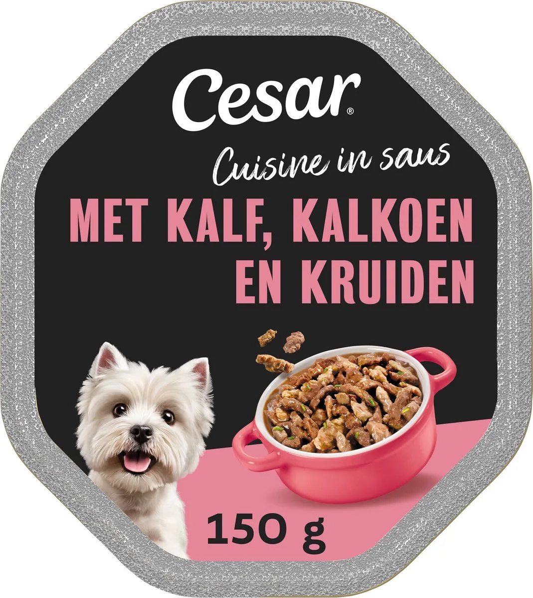 Primeur in Paté 300 g x10 Kalf en tuinworteltjes Stukjes in paté-stijl by Cesar – product photo