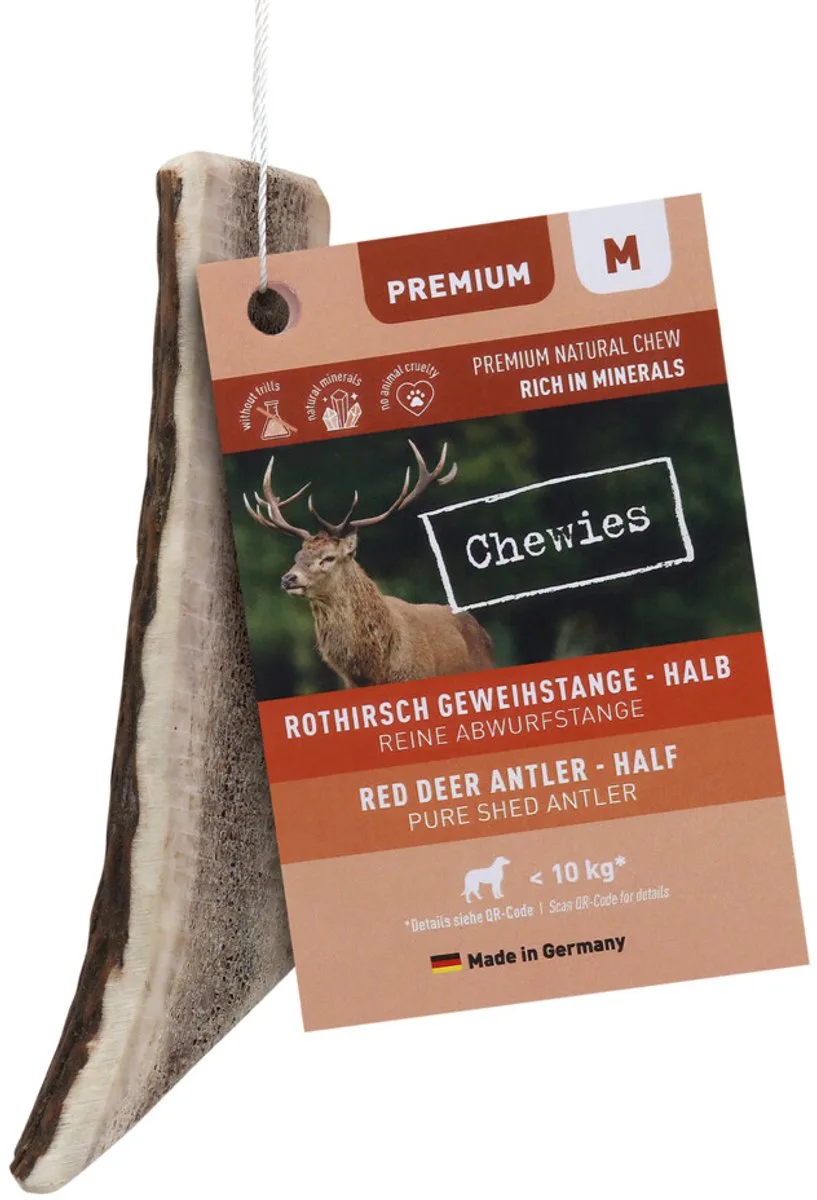 Edelherten Gewei Stang M Half - 4 x 80 gr - Voordeelverpakking de Chewies – photo produit