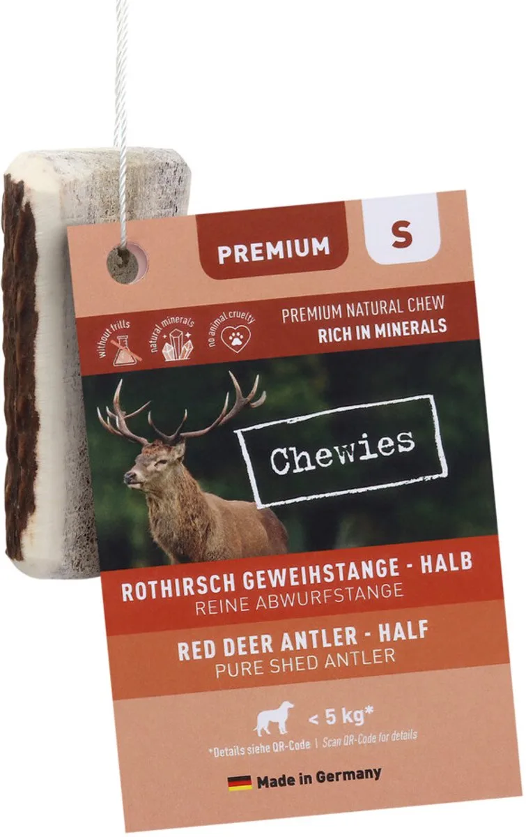Edelherten Gewei Stang S Half - 50 gr von Chewies – Produktfoto