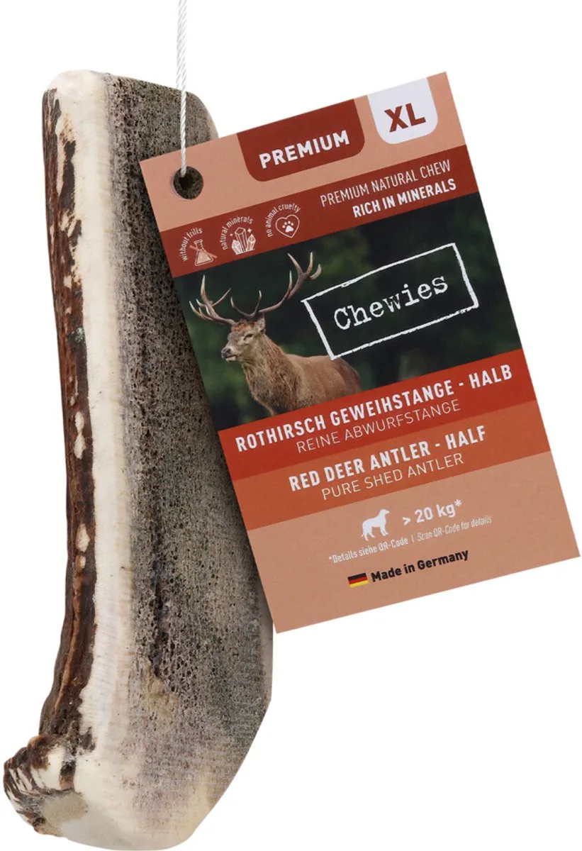 Edelherten Gewei Stang XL Half - 2 x 200 gr - Voordeelverpakking by Chewies – product photo