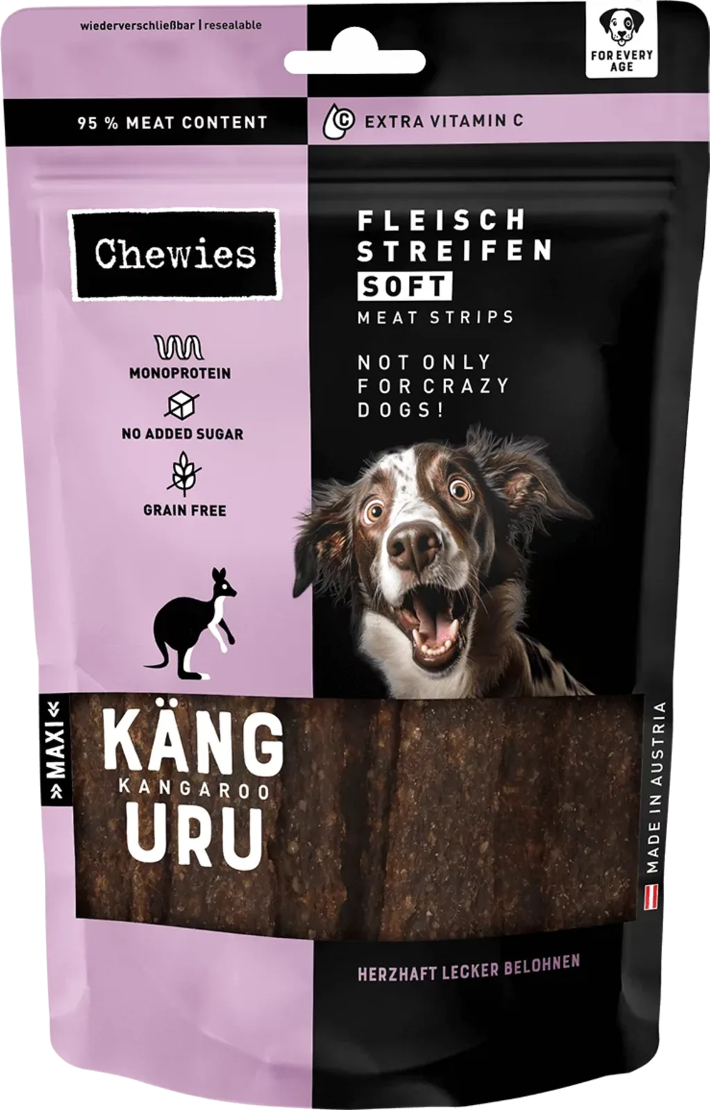 Fleischstreifen Soft Känguru - 150 g von Chewies – Produktfoto