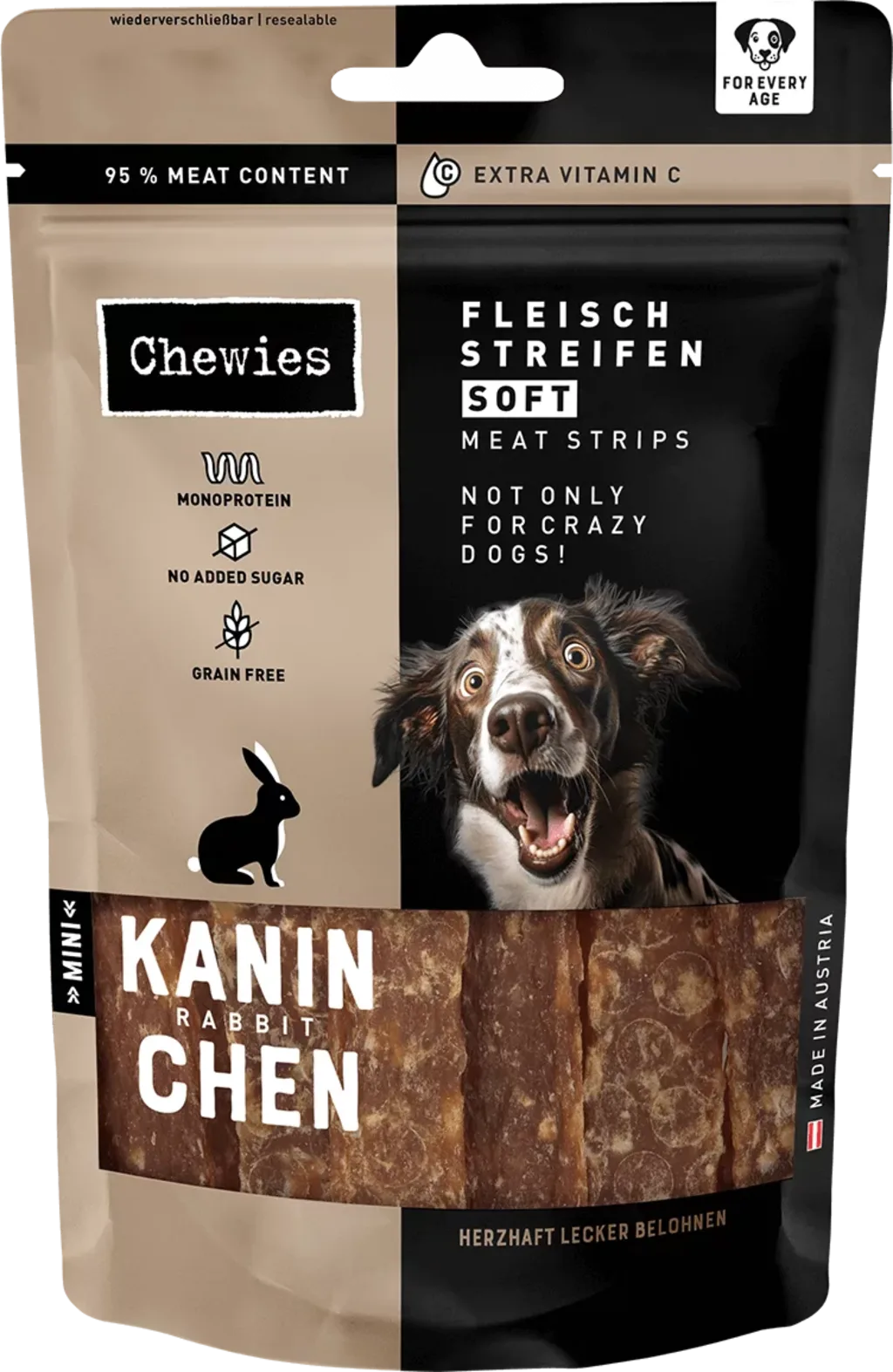 Fleischstreifen Soft Kaninchen - 70 g von Chewies – Produktfoto