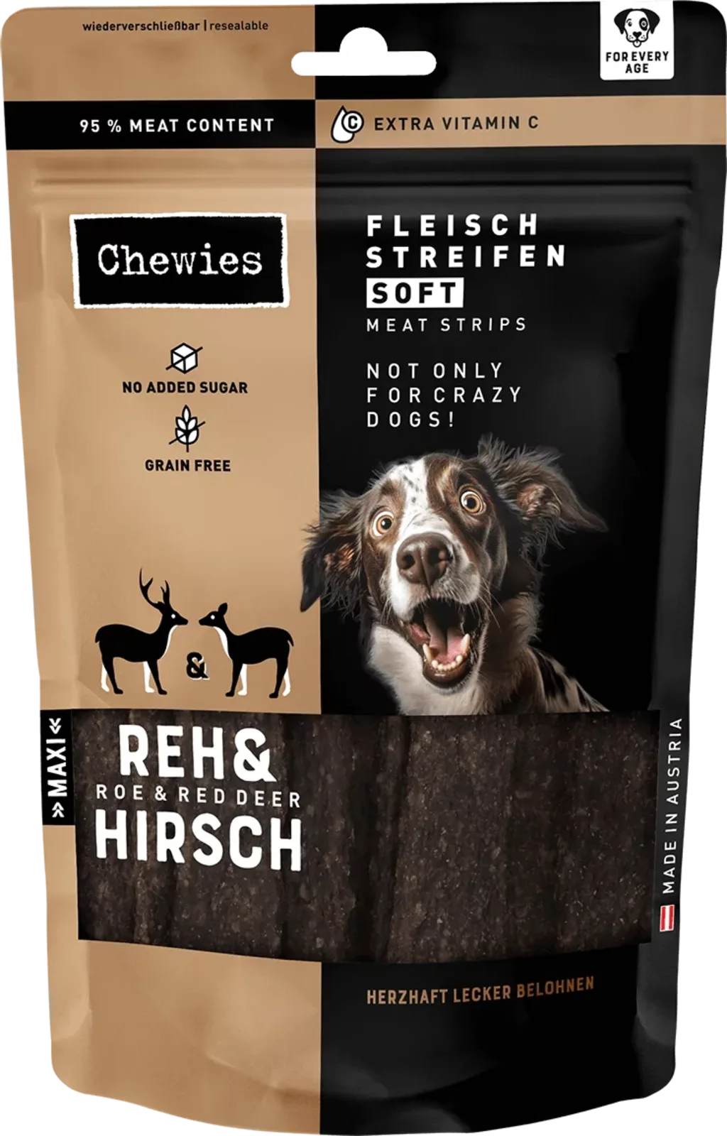 Fleischstreifen Soft Reh & Hirsch - 150 g by Chewies – product photo