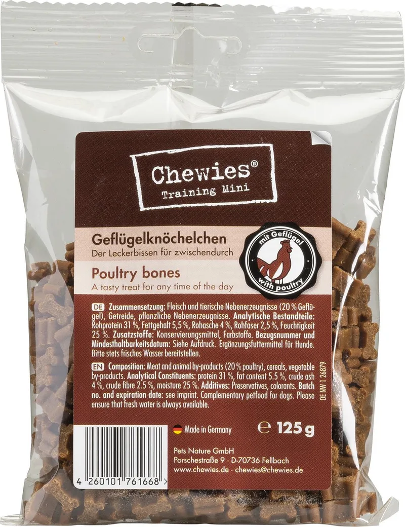 Goodies Hondensnacks Mini Gevogelte - 12 x 125 gr - Voordeelverpakking by Chewies – product photo
