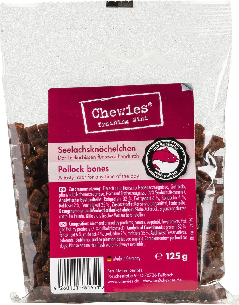 Goodies Hondensnacks Mini Koolvis - 12 x 125 gr - Voordeelverpakking de Chewies – photo produit