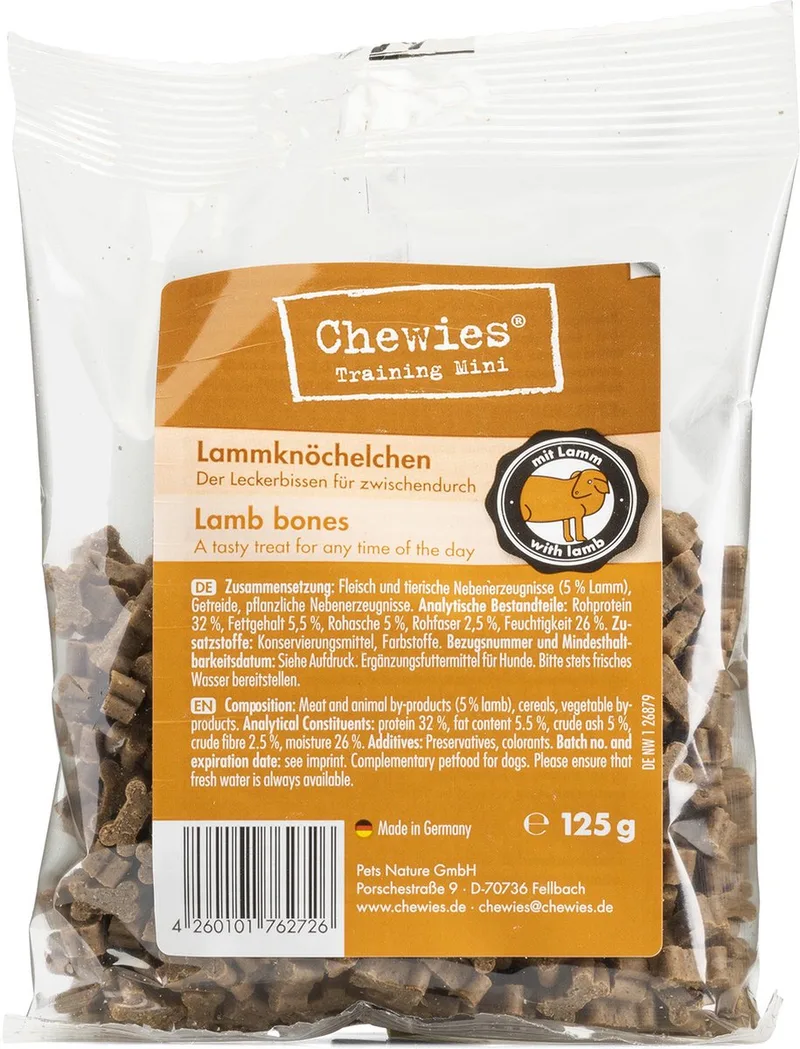 Goodies Hondensnacks Mini Lam - 12 x 125 gr - Voordeelverpakking by Chewies – product photo