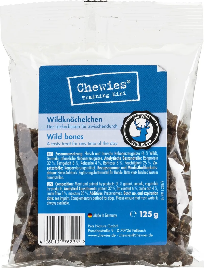 Goodies Hondensnacks Mini Wild - 12 x 125 gr - Voordeelverpakking de Chewies – photo produit