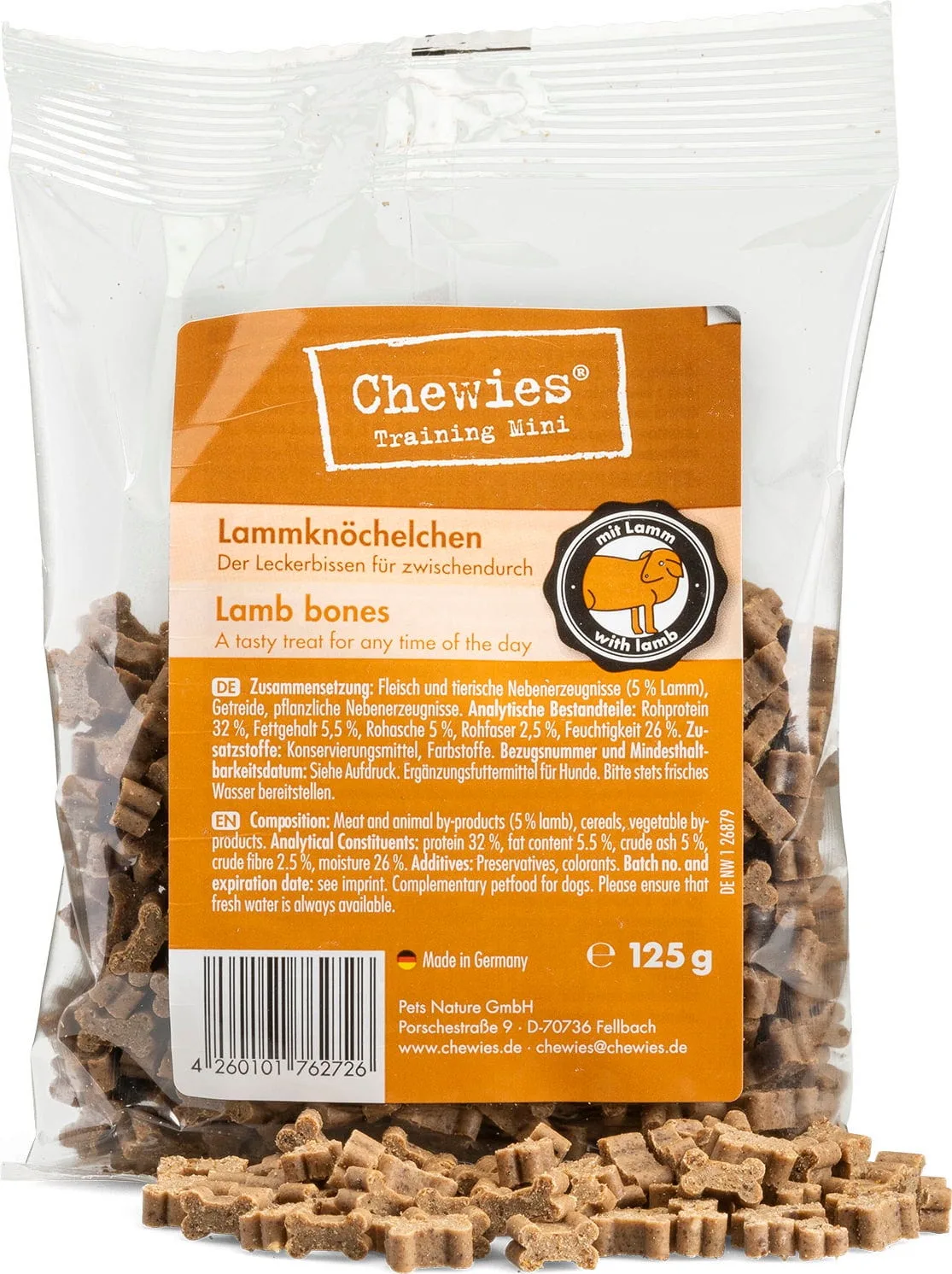 Mini Lamm 125g - 125 g von Chewies – Produktfoto