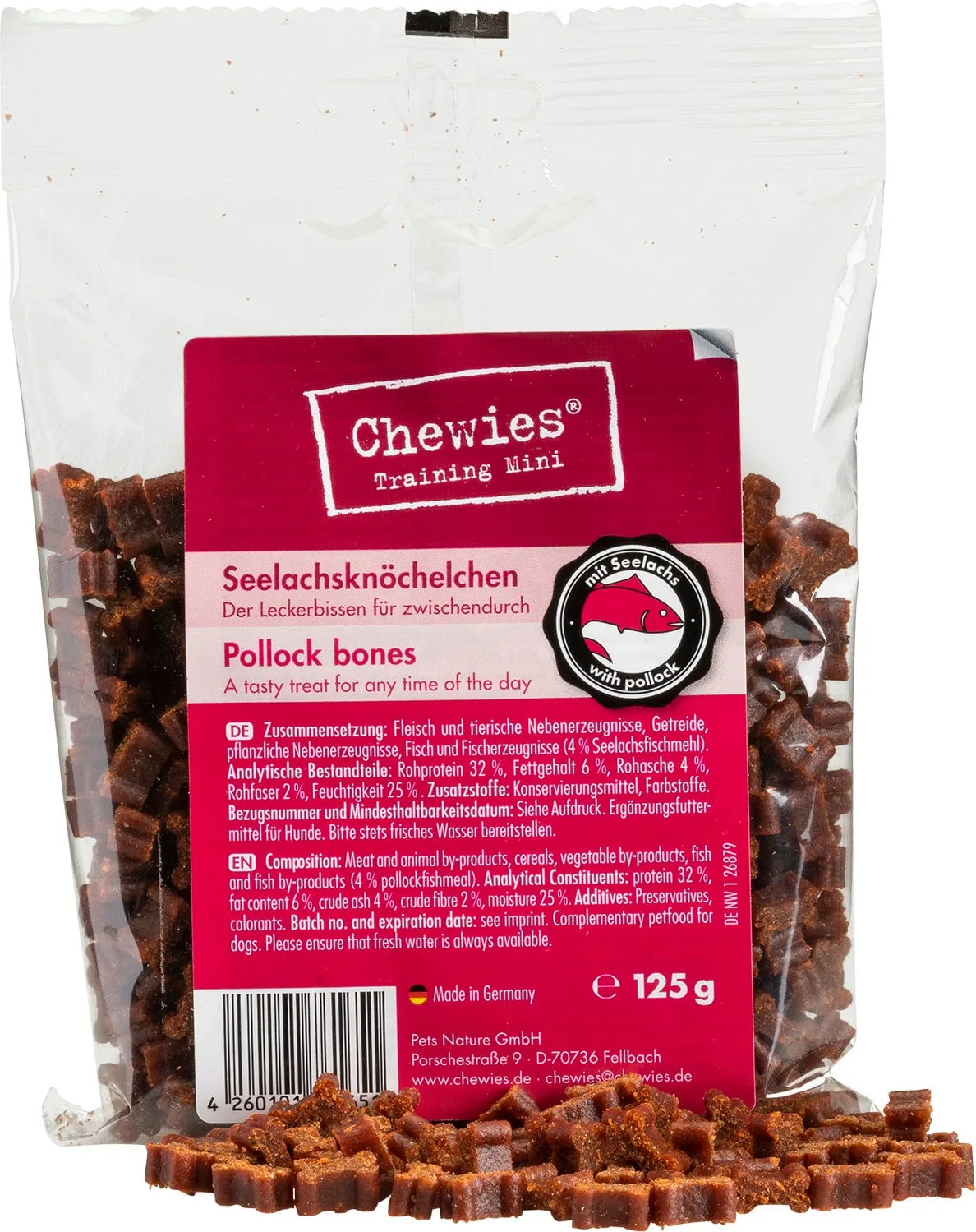 Mini Seelachs 125g - 125 g von Chewies – Produktfoto
