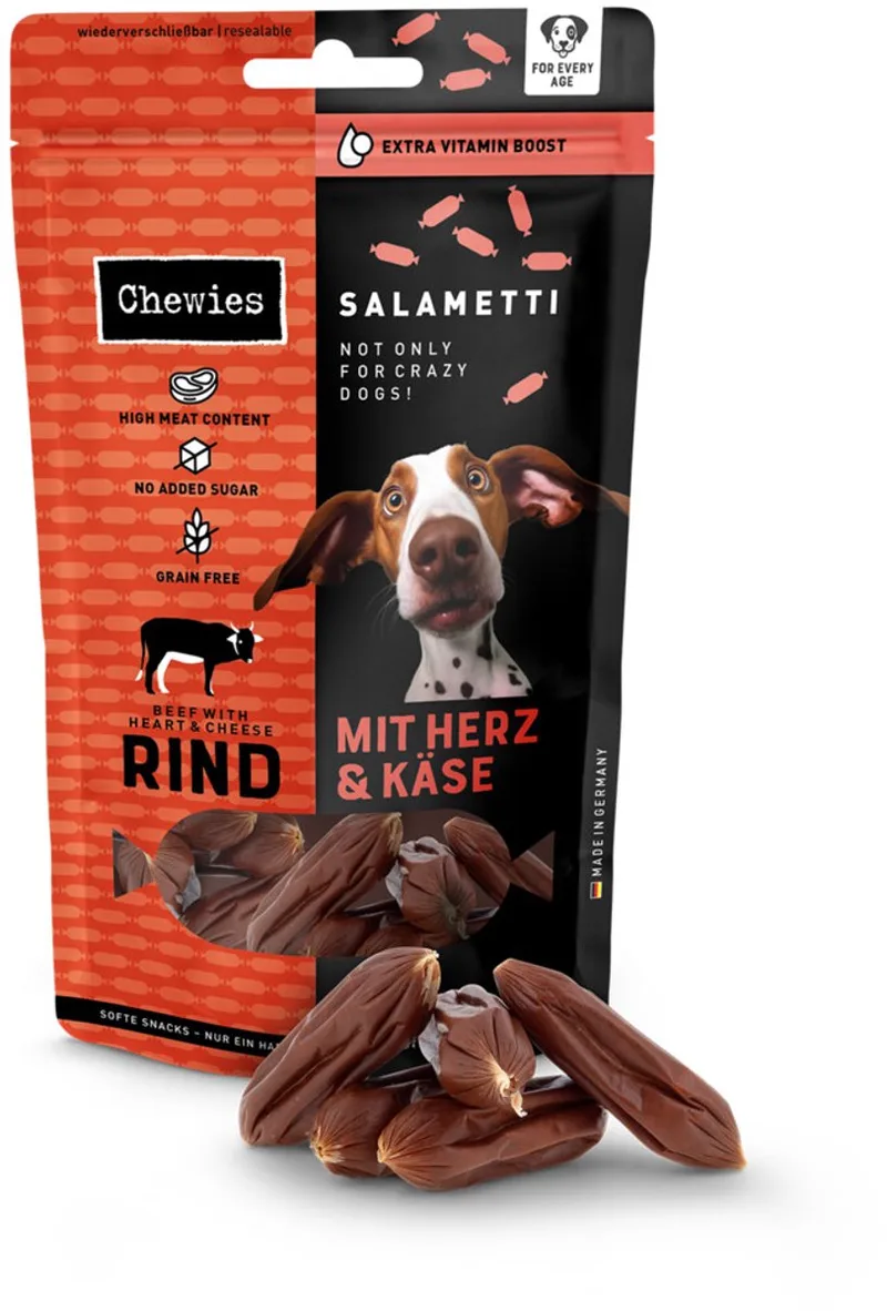 Salametti Hondensnack Rund & Hart & Kaas - 9 x 60 gr - Voordeelverpakking by Chewies – product photo