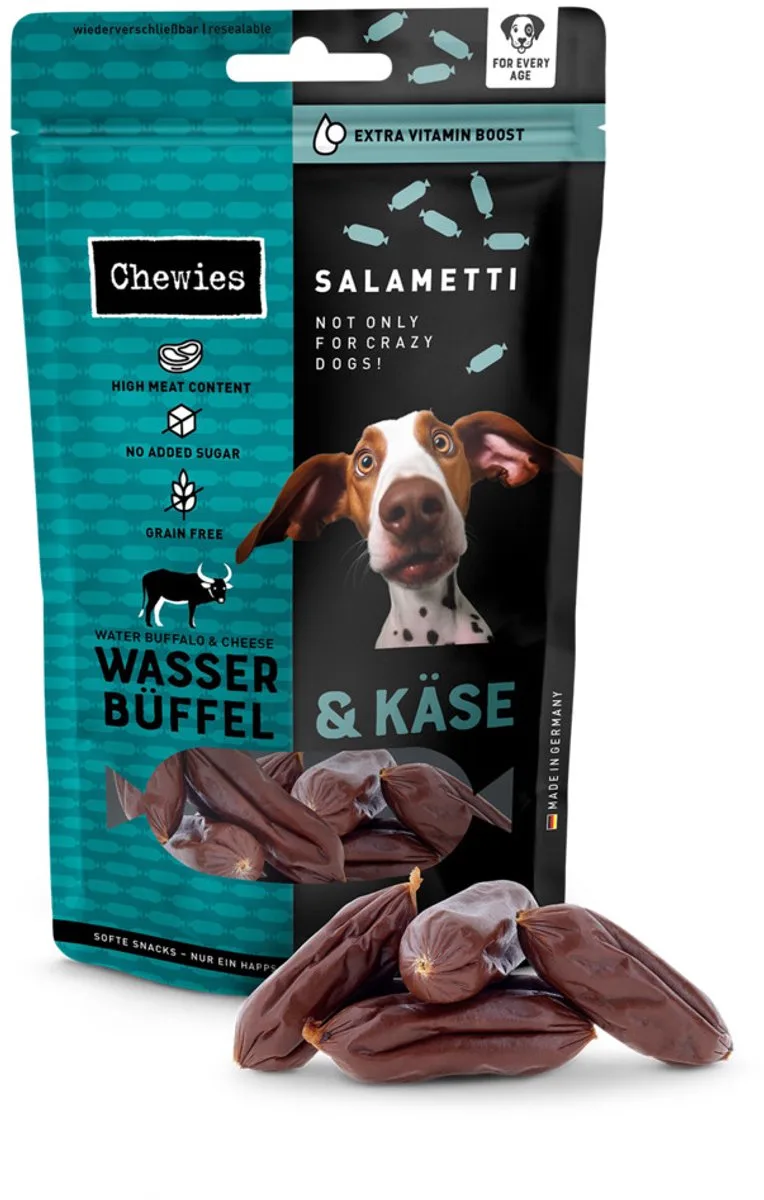 Salametti Hondensnack Waterbuffel & Kaas - 200 gr by Chewies – product photo