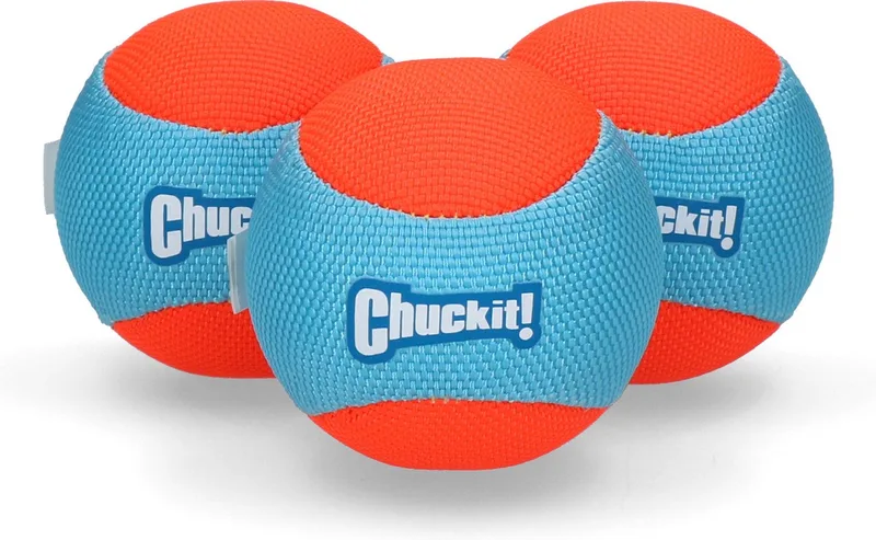 Amphibious Bal - Hondenspeelgoed - Hondenbal - Drijvend hondenspeeltje - Medium - Ø6 cm - 3 Stuks by Chuckit! in Blue – product photo