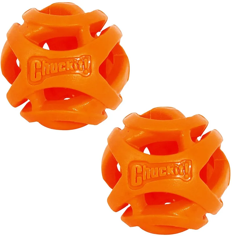 Breathe Right Fetch Ball - Hondenspeelgoed - Hondenbal - Drijvend - Medium - Ø6 cm - 2 Stuks de Chuckit! en Orange – photo produit