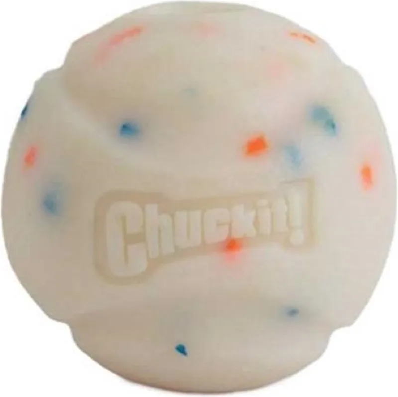Confetti Ball Limited edition - Hondenspeelgoed - Stuiterende hondenbal - Opvallende kleuren - Maat M - ø 6 cm - 1 Stuks von Chuckit! in Crème wit met confetti – Produktfoto