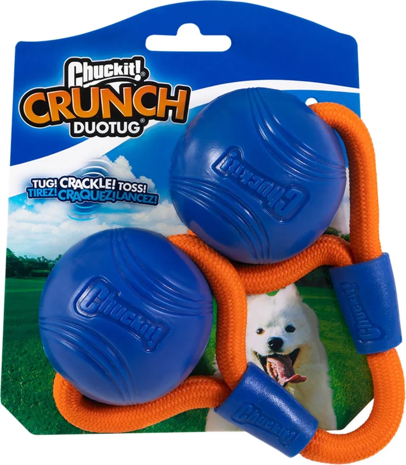 Crunch Ball Duo Tug - Hondenspeelgoed de Chuckit! en Bleu – photo produit
