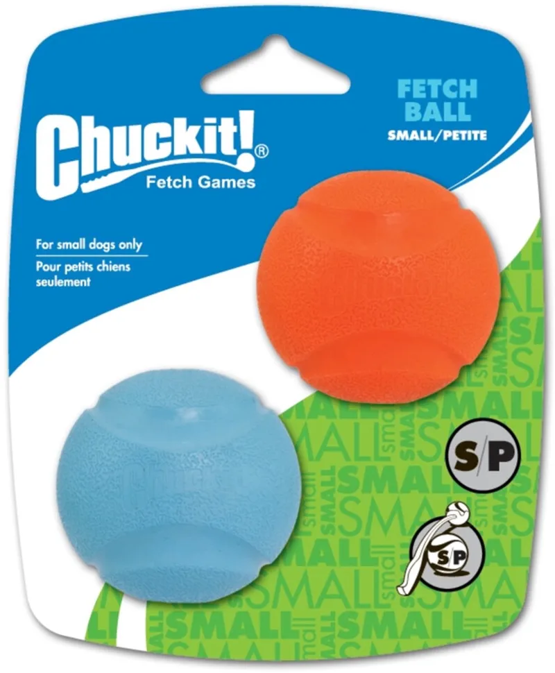 Fetch Ball - Hondenspeelgoed - Hondenbal - Natuurlijk Rubber - Small - Ø5 cm - Oranje/Blauw - 2 Stuks by Chuckit! in Orange – product photo