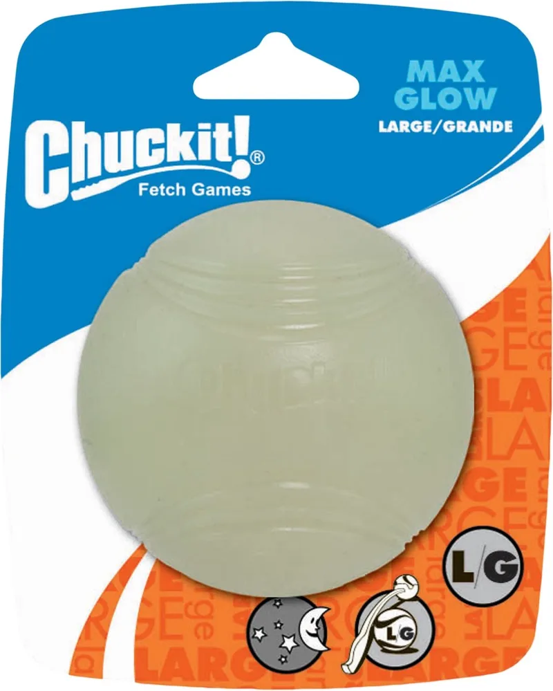 Max Glow Ball – Hondenspeelgoed – Hondenbal - Drijvend – Apporteerspeelgoed – Large - Ø7 cm - 1 Stuks von Chuckit! in Glow in the dark – Produktfoto