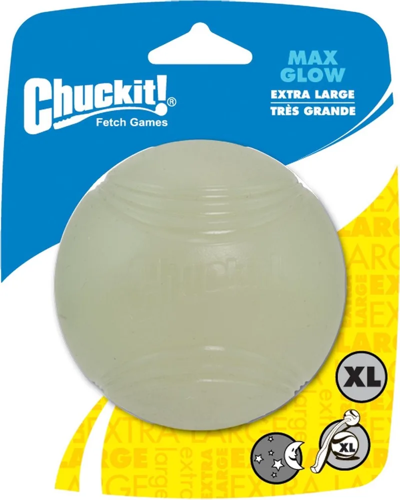 Max Glow Ball – Hondenspeelgoed – Hondenbal - Drijvend – Apporteerspeelgoed – Extra Large - Ø9 cm - 1 Stuks von Chuckit! in Glow in the dark – Produktfoto