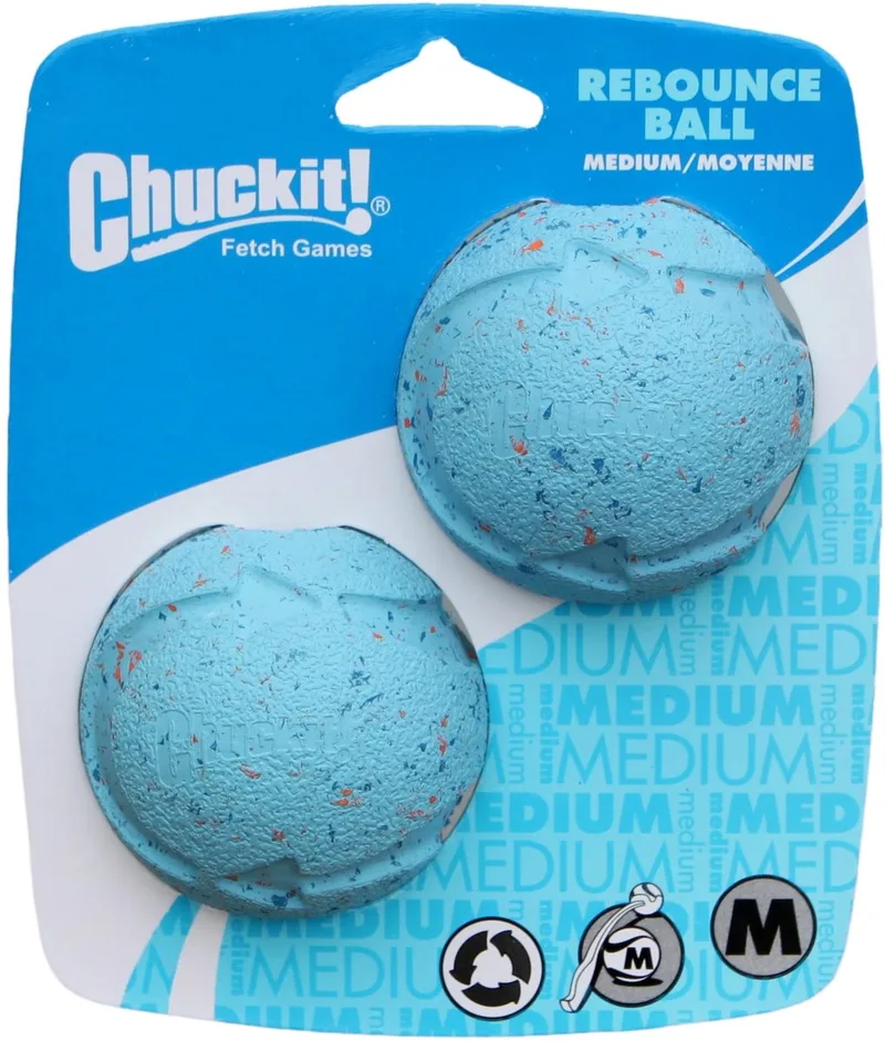 Rebounce Ball - Hondenspeelgoed - Hondenbal - Gerecycled Rubber - Ø6 cm - Medium - 2-Pack by Chuckit! in Blue – product photo