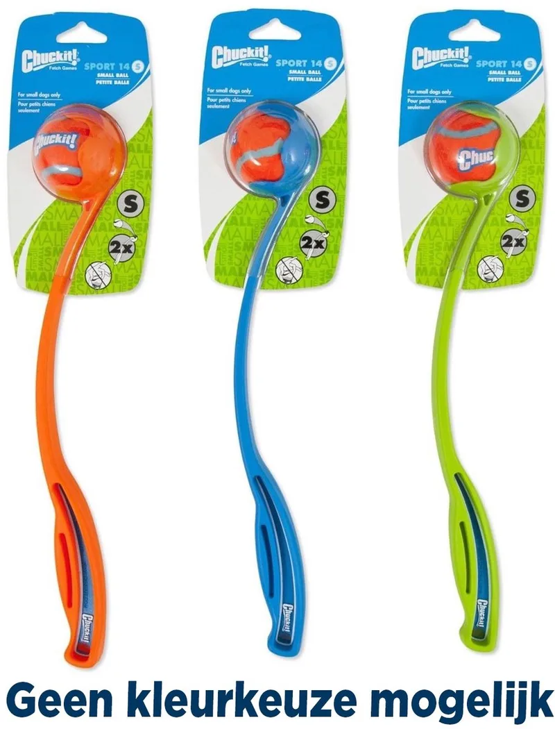 Sport Ball Launcher - 35 cm - Werpstok - Ballenwerper - Hondenspeelgoed - Incl. Tennisbal Small - ø 5 cm - Kunststof by Chuckit! in Assorti – product photo