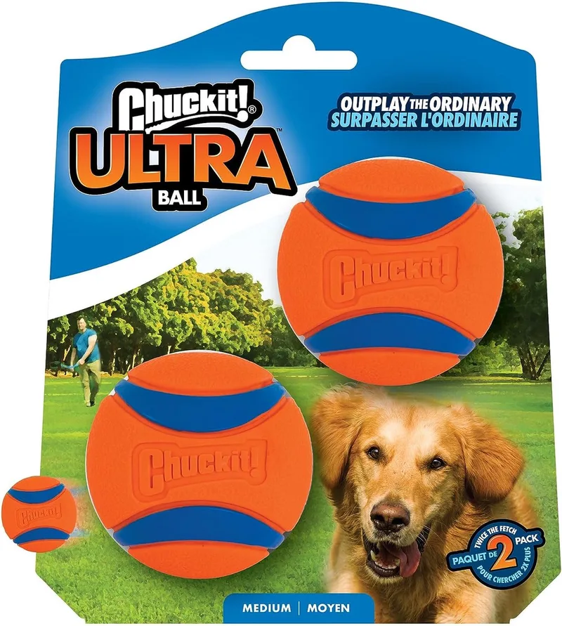 Ultra Ball - Hondenbal - Rubber - Drijvend - Maat M - 6 cm - 2 stuks fra Chuckit! i Orange – produktbillede