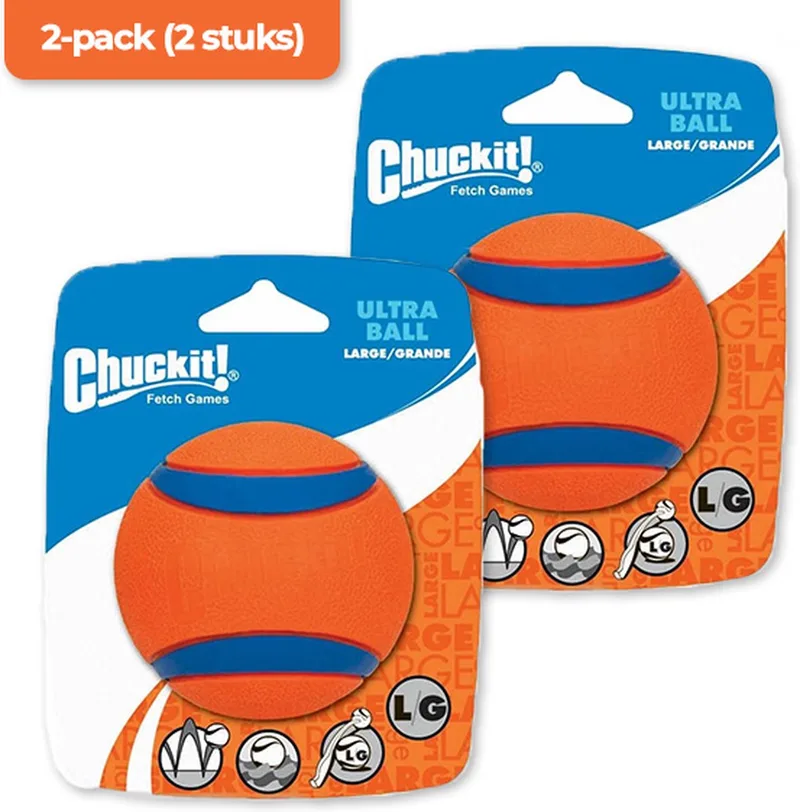Ultra Ball Ø 7cm – Rubberen Hondenbal - Hondenspeelgoed – Drijvend honden speelgoed – 2 stuks de Chuckit! en Orange – photo produit