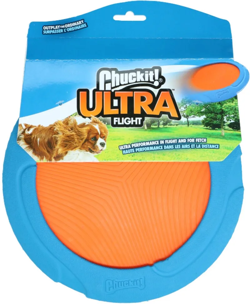 Ultra Flight - Hondenspeeltje - Apporteerspeelgoed - Rubberen band - Ø23 cm - Oranje/Blauw by Chuckit! in Blue – product photo