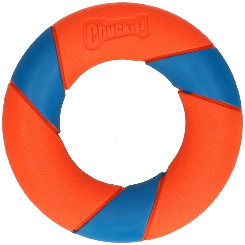 Ultra ring - Hondenspeelgoed - Stuiterend Hondenspeeltje - Ø12.5 cm - Blauw/Oranje de Chuckit! en Orange – photo produit