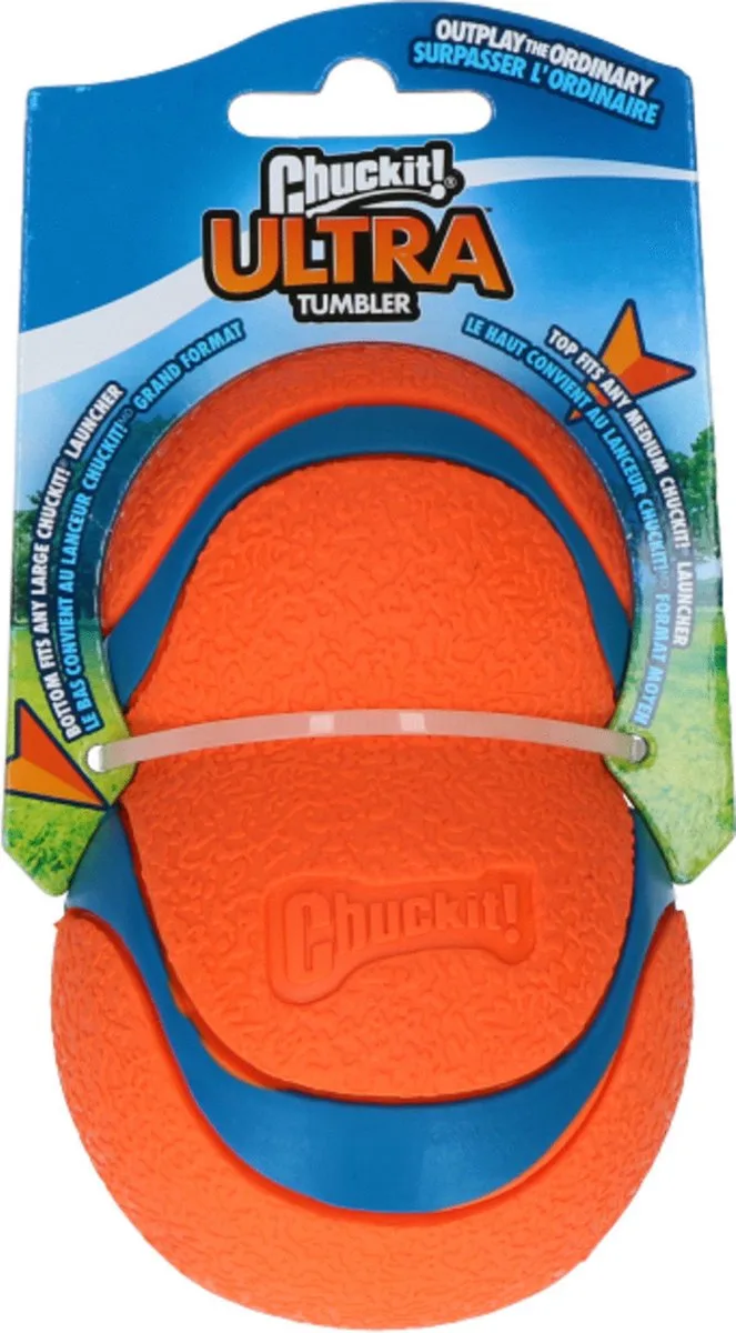 Ultra tumbler - Hondenspeelgoed - Hondenbal - Apporteerspeelgoed - Natuurlijk Rubber - Ø7.5 cm - Oranje/Blauw by Chuckit! in Orange – product photo