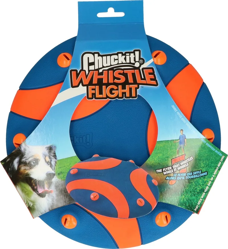 Whistle Flight hondenspeelgoed – hondenspeeltje voor plezier – apporteer speelgoed voor honden – blauw en fra Chuckit! i Orange – produktbillede