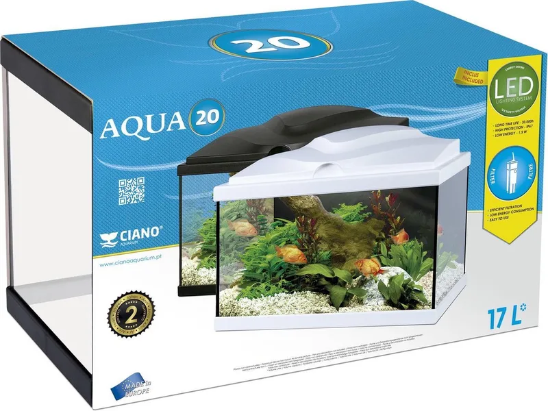 Aqua 20 Aquarium - 40x 20x31 cm - 17L by Ciano in White – product photo