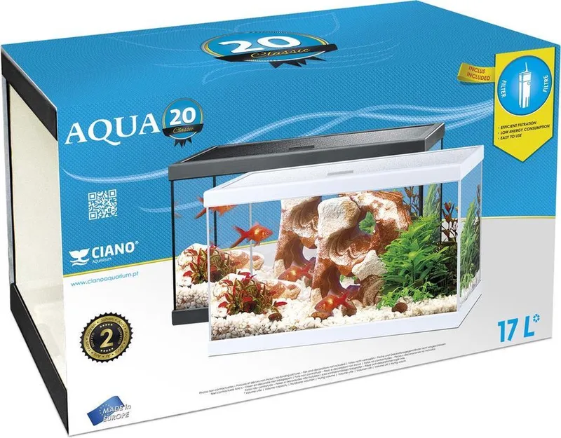 aquarium aqua 20 classic - 40x20x24,8cm - 19L de Ciano en Noir – photo produit