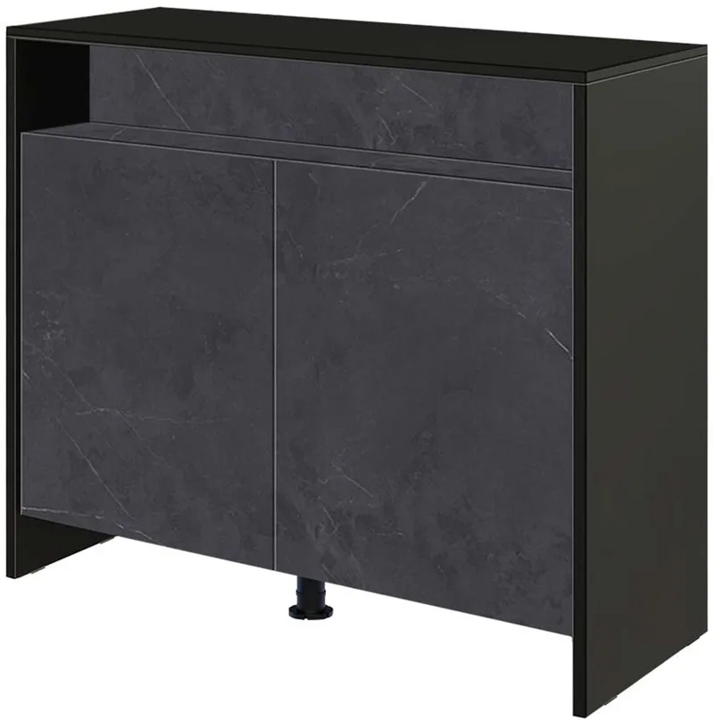 Aquariumkast Aqua 80 Black Marble | 80x30x70 cm | met 2 deuren en opbergruimte by Ciano in Black – product photo