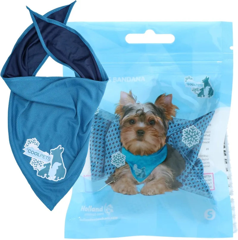Koelband Hond S - Cooling Bandana Hond - Verkoelende Bandana Hondenhalsband - Koelhalsband - Verkoeling Hond - 40 x 30 cm von CoolPets in Blau – Produktfoto