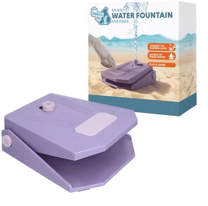 Waterfontein Hond Tuinslang - Drinkfontein hond – Waterspeelgoed Hond - Verkoeling voor Honden - Splash Water Fountain by CoolPets in Purple – product photo