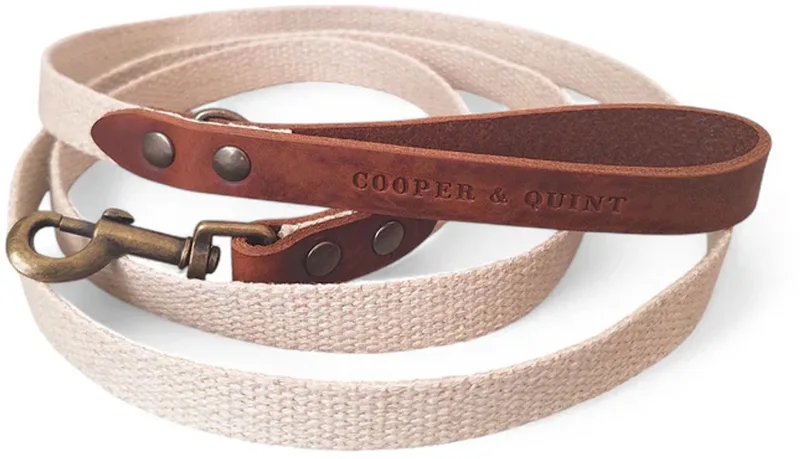 Adventure Hondenriem - Bruin - 2 cm - Oud Messing fra Cooper & Quint i Schelpenwit, Brun – produktbillede