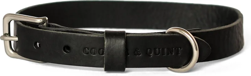 No Fuss - Halsband Hond - Leren Halsband Hond - Zilver - Medium by Cooper & Quint in Black – product photo