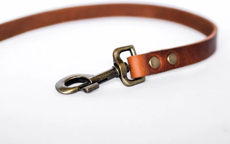 No Fuss Hondenriem - Bruin - Breed - 105 cm - Oud Messing de Cooper & Quint en Marron – photo produit