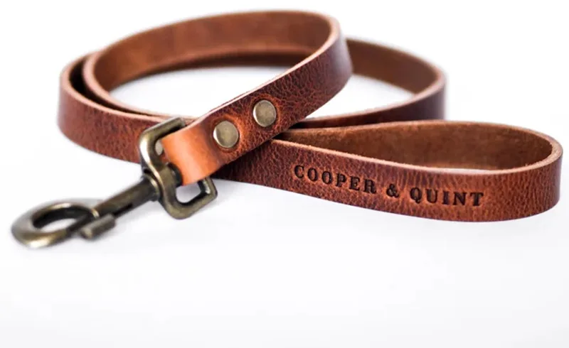 No Fuss Hondenriem - Bruin - Smal - 140cm - Oud Messing von Cooper & Quint in Braun – Produktfoto