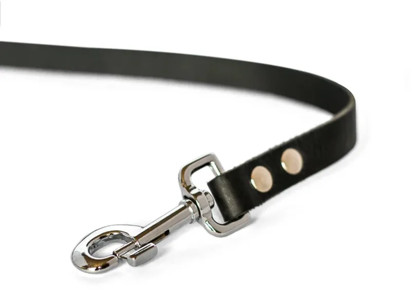 No Fuss Hondenriem Leer- - Breed - 140cm - Zilver de Cooper & Quint en Noir – photo produit