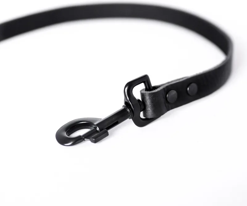 No Fuss Hondenriem Leer - Smal - 105cm - All Black by Cooper & Quint in Black – product photo