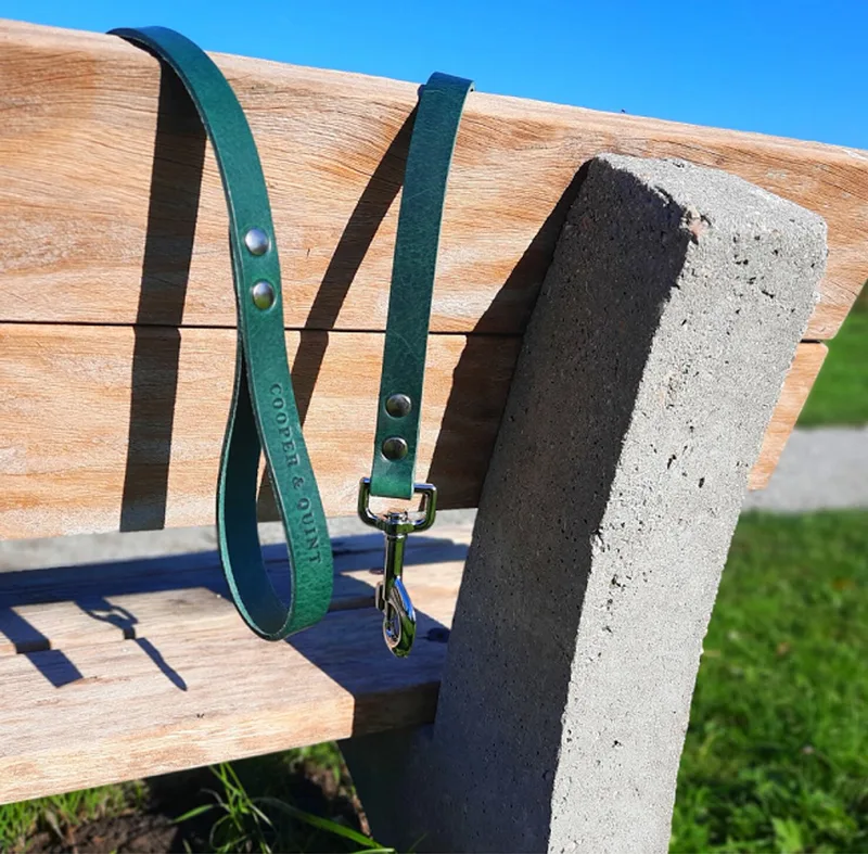 No Fuss Hondenriem - Smal - 105cm - Oud Messing de Cooper & Quint en Vert – photo produit