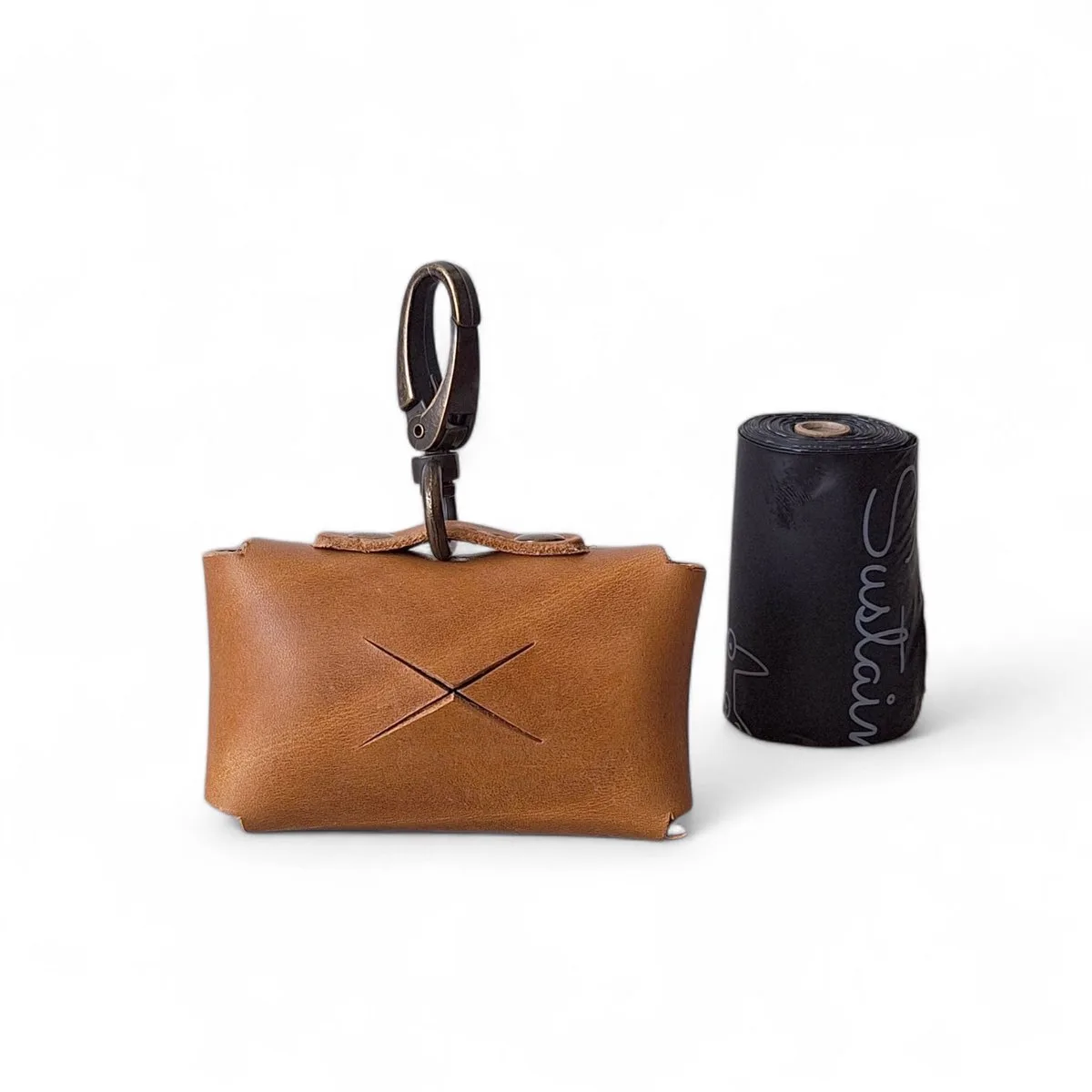Poepzakhouder - Oud Messing van Cooper & Quint in Camel – productfoto