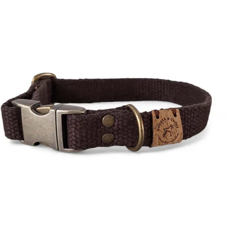 Simply Hemp Halsband - Medium - Oud Messing by Cooper & Quint in Kastanjebruin – product photo