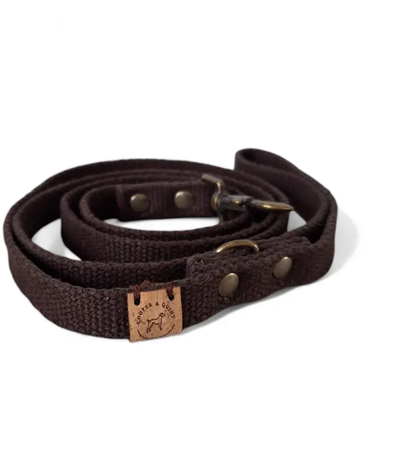 Simply Hemp Hondenriem - 150 cm - 1.5 cm - Oud Messing fra Cooper & Quint i Kastanjebruin – produktbillede