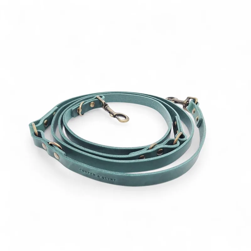 Switch Verstelbare Leren Hondenriem - 2 cm - Oud Messing by Cooper & Quint in Green – product photo
