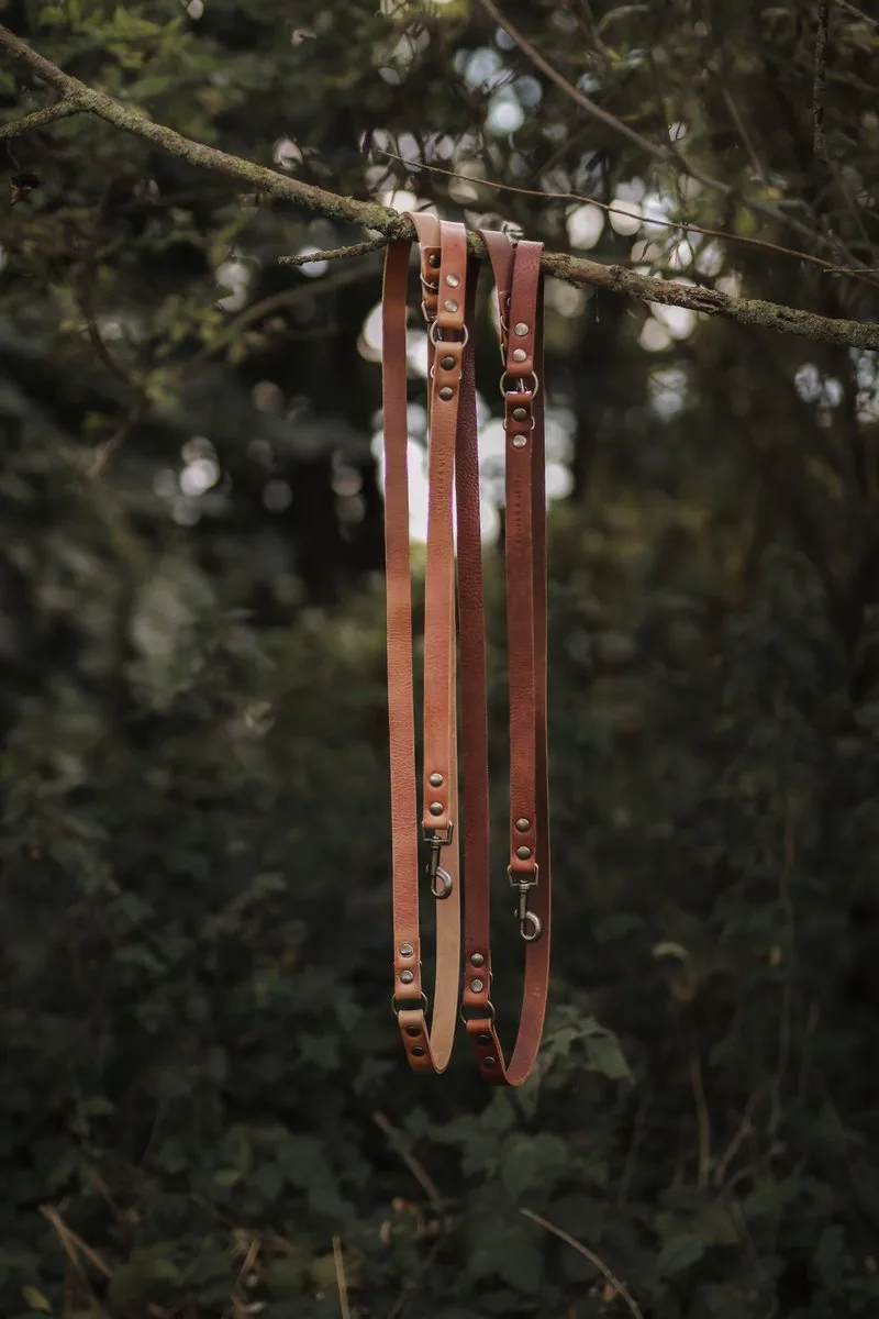 Switch Verstelbare Leren Hondenriem - 2cm - Oud Messing by Cooper & Quint in Brown – product photo